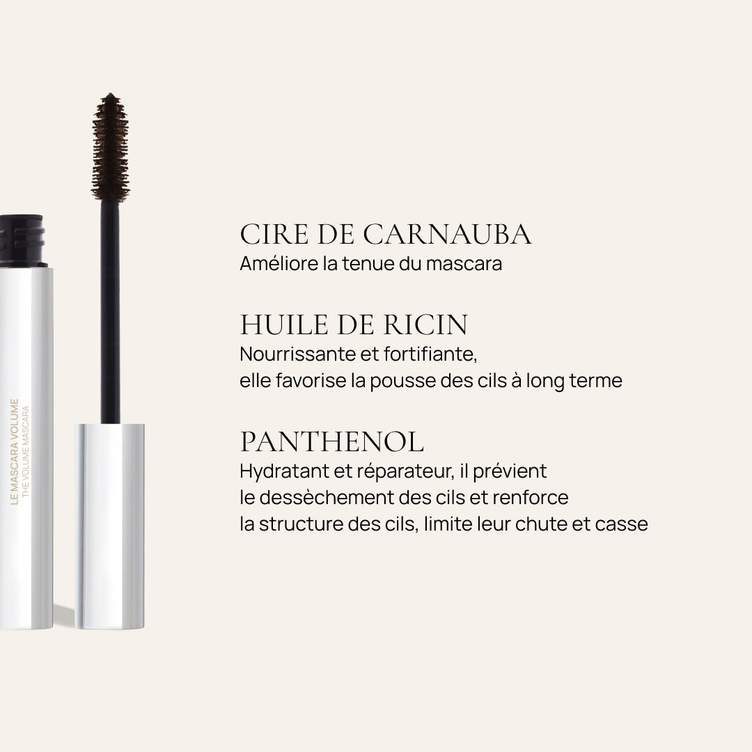 Huile de ricin et panthénol du Mascara Volume AIME