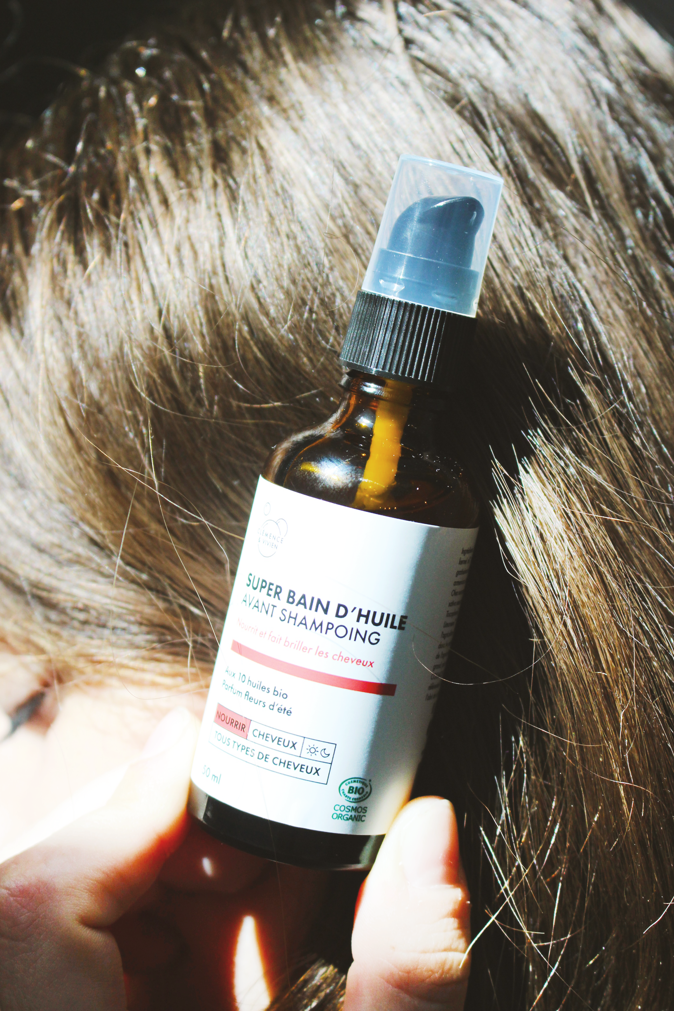 Super Bain d'Huile Avant Shampoing par CLÉMENCE & VIVIEN – mise en situation du produit
