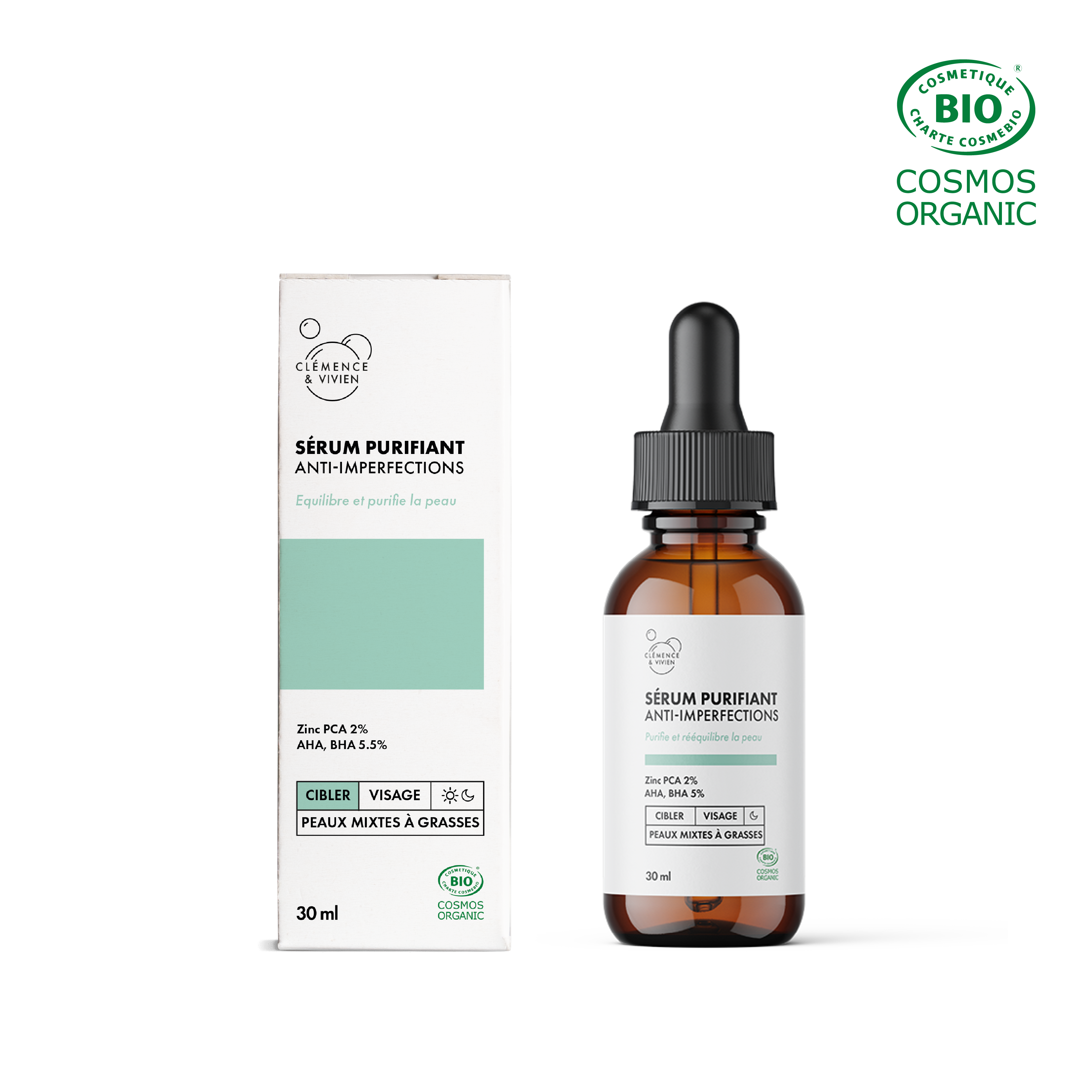 Sérum Purifiant Anti-Imperfections par CLÉMENCE & VIVIEN – vue principale du produit