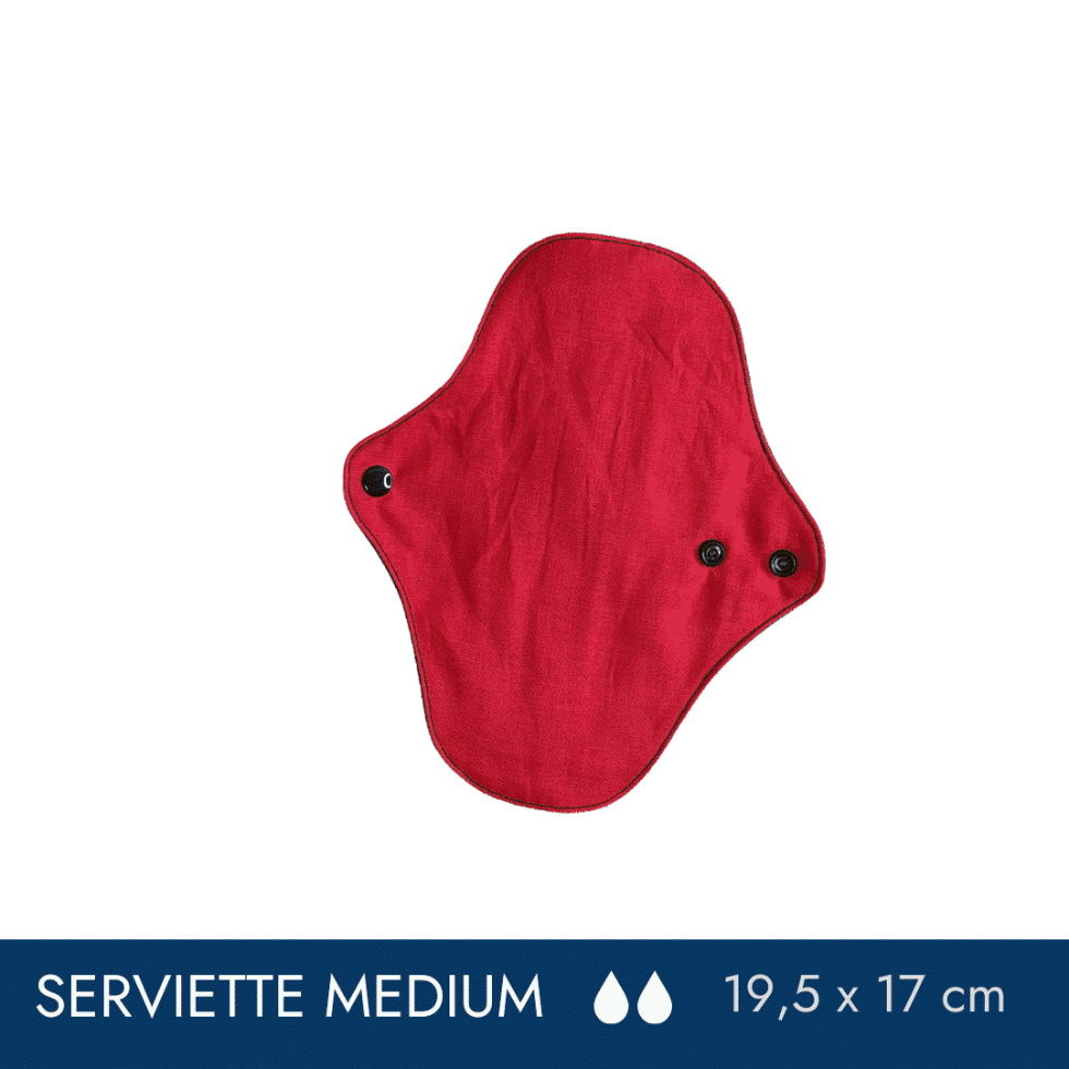 Serviette hygiénique lavable - Flux MEDIUM par PLIM – vue complémentaire 2