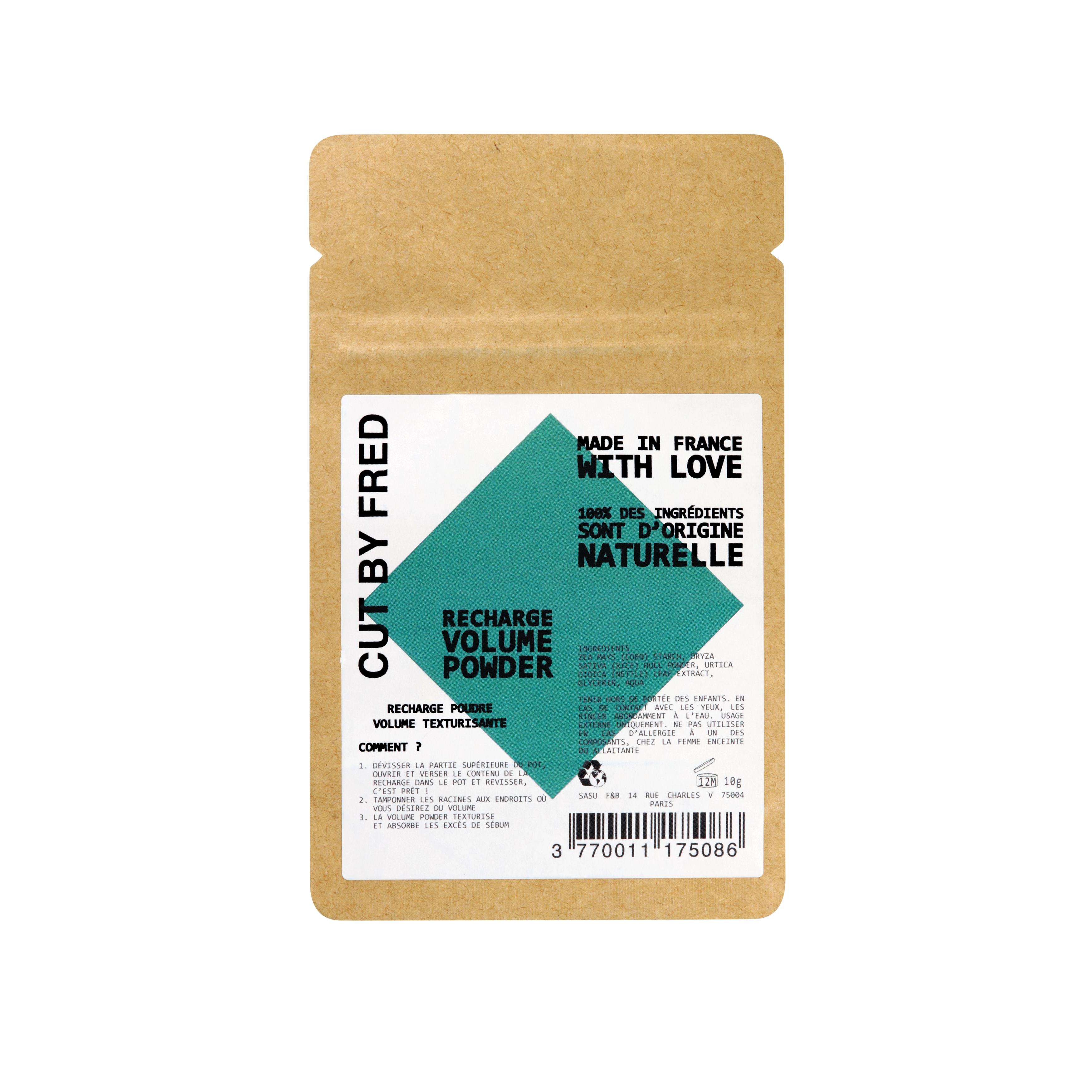 Vegan Volume Powder - Shampoing Sec par CUT BY FRED – présentation de la recharge